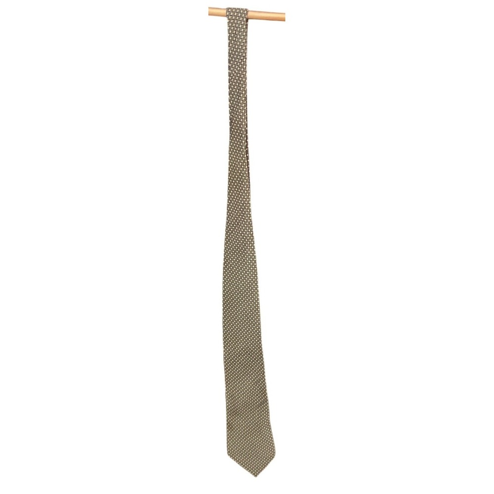 Vintage Barneys New York Silk Tie Geometric Dark Academia Preppy Luxury Italy